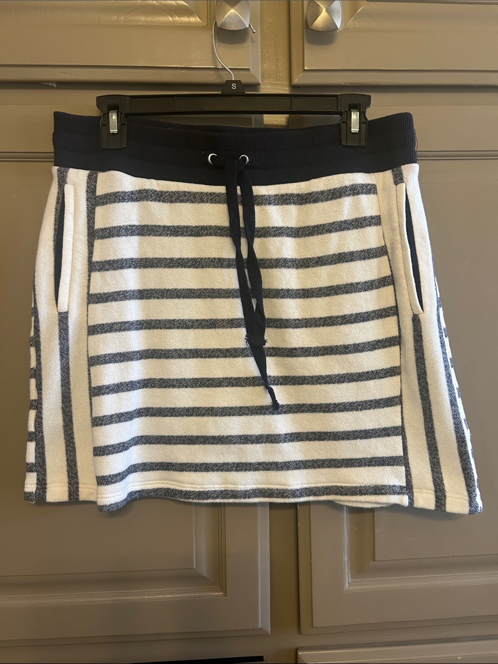 Jones New York Striped Drawstring Mini Skirt